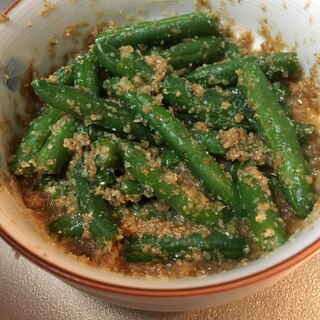 簡単！お弁当にも！麺つゆでいんげんの胡麻和え